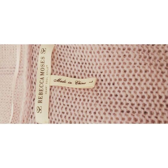 Rebecca Moses Mohair Blend Tie Waist Cardigan Cap Sleeve Fringe Lavender Large - Picture 4 of 5